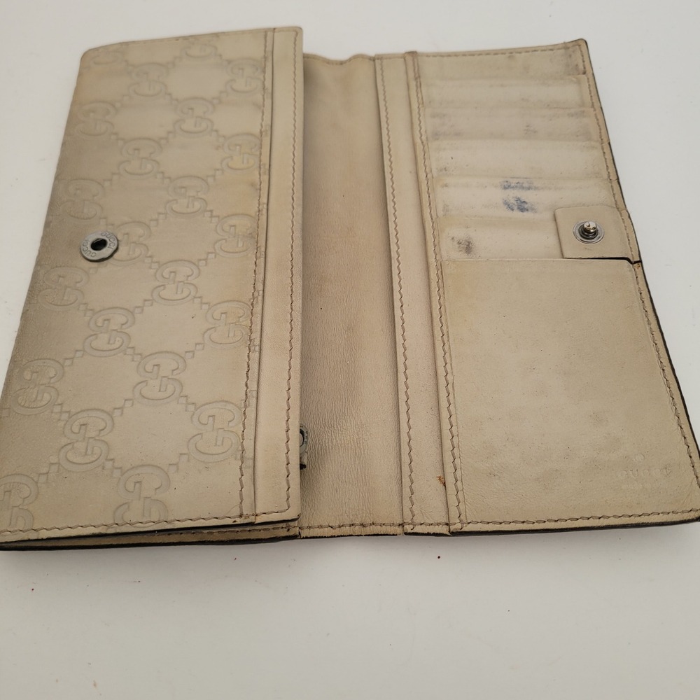 Gucci Guccissima Long Continental Wallet Bone White Leather 115229-2149‎ - Picture 3 of 14